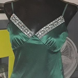 EMBELLISHED KELLY GREEN CAMI
